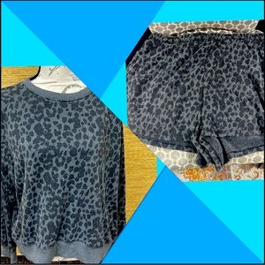 Victoria’s Secret animal print loungewear. Sweatshirt and shorts.